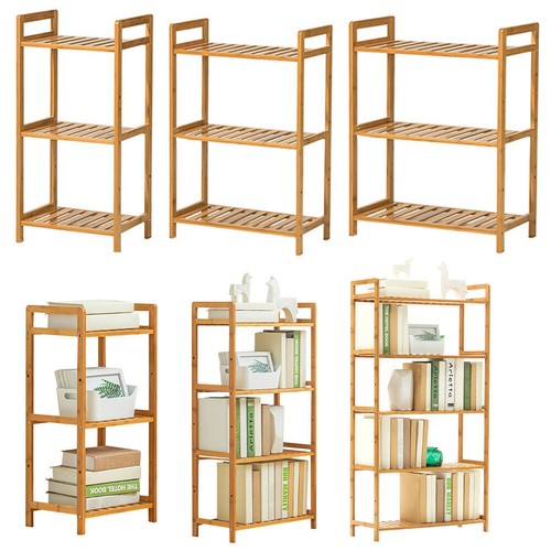 Bamboo wood bookcase storage - bamboo,