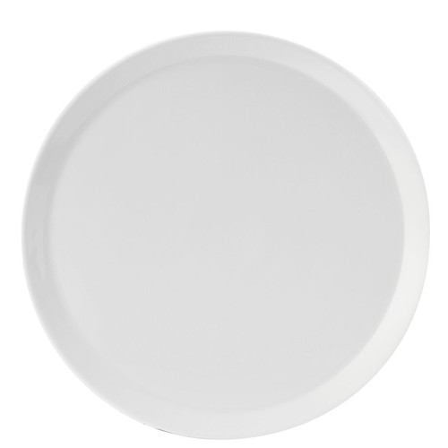 White porcelain pizza plate - porcelain,