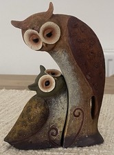 Hida Takayama Owl'S Parent And Child Ornament Stone. VGC