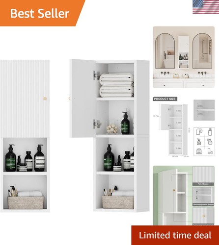 Fluted bathroom wall cabinet - fluted,