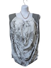BNWoT UK 14 Kaliko sleeveless Long chiffon Tunic Top Lagenlook blouse semi-sheer