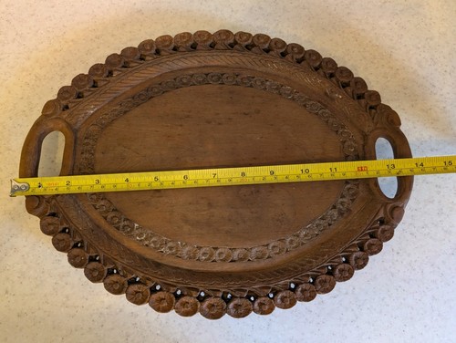 Vintage wooden serving tray - vintage,