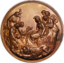 1862 International Exhibition 76.5mm prize copper medal by Wyon BHM 2747 E 1553