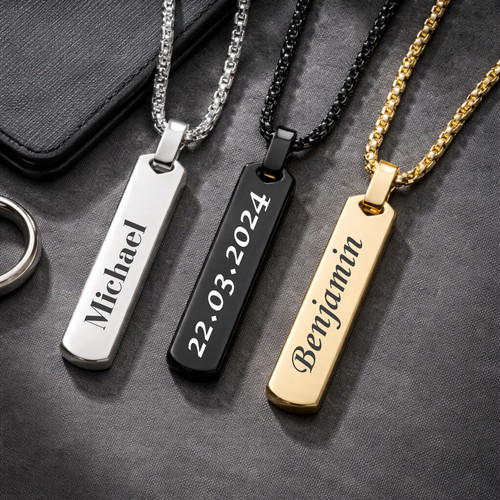 Personalised bar necklace - personalised,