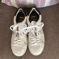 Ash Studded White Leather Sneakers,Size 39-eu,6-uk