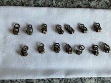 Vintage brass curtain rail gliders x 14