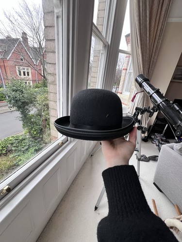 Black wool felt bowler hat - black,