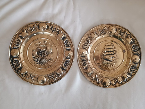 Pair vintage brass - pair, of