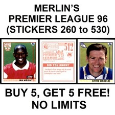 Merlin's Premier League 96 (Numbers 260 to 530) *Please Select Stickers*