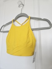 NWT Lululemon flow Y wrap front High Neck bra size 2 yellow B/C cup