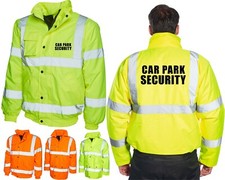 Car Park Security Bomber Jacket Hi Vis Viz Parking Work Patrol Men's Officer Job