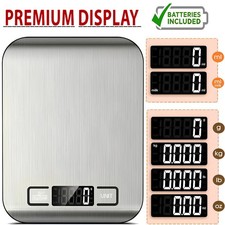 10kg Stainless Steel Digital LCD Electronic Kitchen Cooking Food Weighing Scales