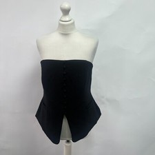 Anthropologie Tailored Bandeau Top. Black. UK 14. RRP £80  New with tags.