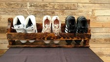 Handmade Wooden Shoe Rack Wooden Rustic Storage Rack Footwear Organiser 