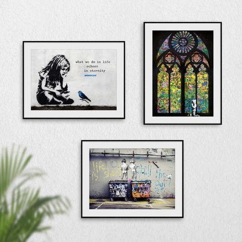Set banksy posters - 3,