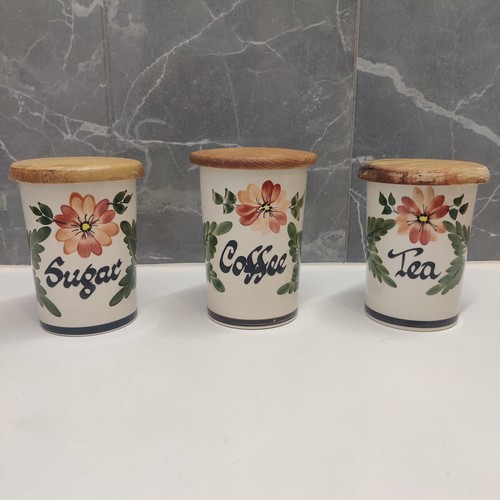 Tea coffee sugar jars - tea,
