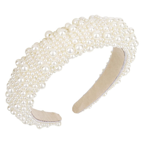 1pc white pearl headband - headband, for