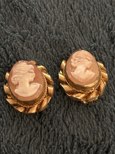 Cameo earrings clips - earrings,