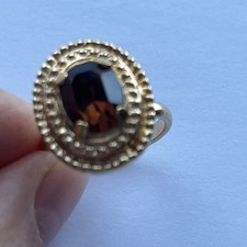 Vintage Sarah Coventry Orange Tonned Gold Tone Ring adjustable Size M1/2- N1/2