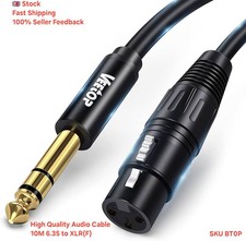 Veetop 10m 6.35mm to XLR Cable XLR Female to 6.35mm 1/4 Inch TRS Cable 1/4"
