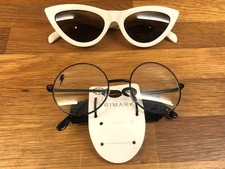 2 x Fancy Dress Glasses: Cream 60s Sunglasses & PRIMARK Harry Potter Glasses BN