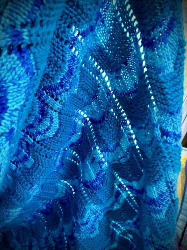 Handmade knit throw blanket - throw,
