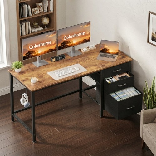 Vintage brown computer - brown, desk