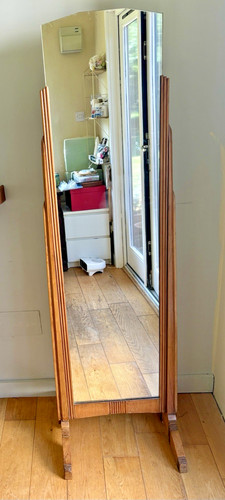 1930s walnut deco cheval - 1930s,