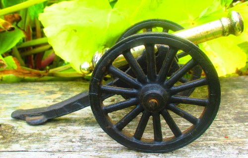 Cannon model iron brass - cannon,