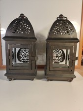 Pair of Moroccan-style candle