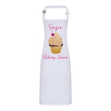 Personalised Apron. Any Name Cup Cake Baking Queen. Adjustable Neck Strap. Gift