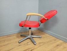 Vintage Red Vinyl And Alloy Backwash Salon Chair By REM Retro Chic