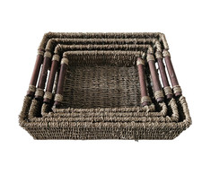 SET of 4 seagrass baskets with