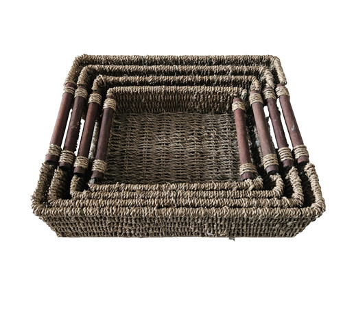 Set seagrass baskets with - baskets,