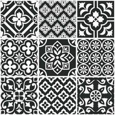 Traditional Tile Stickers Vintage Transfers Kitchen Bathroom Black and White- T2