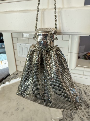 Vintage silver mesh evening - mesh,