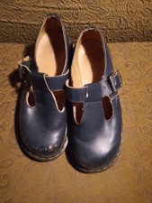 rare vintage Dr Martens Doc Martens T Bar Shoes Mary Janes Size 5 blue leather 