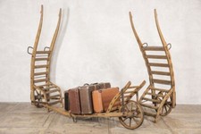 RAILWAY LUGGAGE DISPLAY TROLLEY VICTORIAN PINE WHEEL BARROW