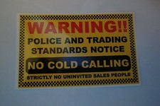 2 x NO COLD CALLERS SECURITY  STICKERS HOME SECURITY  POLICE ALARM  WINDOW  