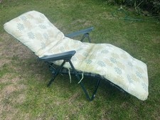 Reclining Green Floral Garden Chair