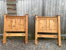 Two single bed pine headboards