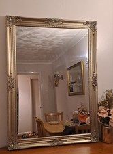 Ornate Mirror Silvery Gold Wall Mirror