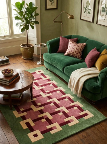 Hand tufted wool rug - wool, handmade