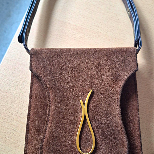 Brown suede womens bag - suede,