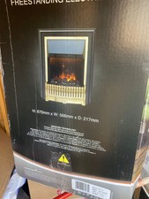 Dimplex Ropley Freestanding Optimyst Electric Fire Brass Black 3D 2kW Remote NEW