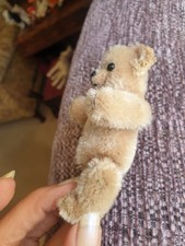 Antique early 20th century mohair miniature jointed teddy stick bear