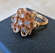 Beautiful 18K HGE High Grade Electroplate Goldplate 18ct Ring Size P Dress CZ