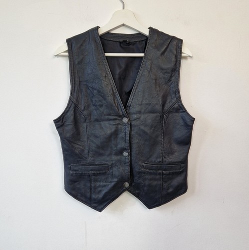 Genuine leather vest black - vest,
