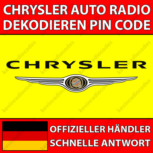 Chrysler radio decoding pin - ✅chrysler,