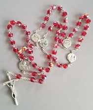 Italian Catholic Rosary Beads Pope Benedict  XVI Iridescent Crystal 4 Basilicas